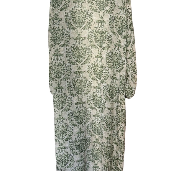 Floral Allover Print Kimono Green & White - Picture 3 of 5